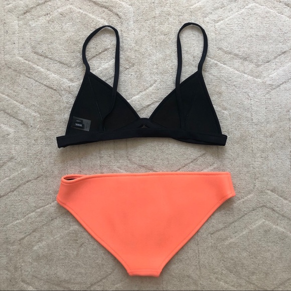 Triangl Mesh Top Orange Bottom Bikini + Bag - Picture 3 of 5